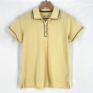 Tehama Green Polo Shirt Womens M Yellow Performance Everyday Wear‎ Golf Tennis